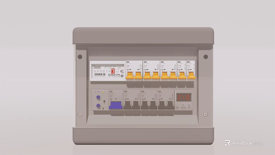 Modern Electrical Switch Panel With Multiple Switches Indicator Lights And Control Functions 3d model 