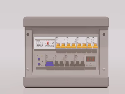 Modern Electrical Switch Panel With Multiple Switches Indicator Lights And Control Functions 3d model