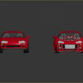 Pink Modified Sports Cars With Rear Spoilers Open Hood And Engine