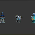 laser tower turret turntable sci-fi tower defense game tower defense sci-fi turret game turret game turret 3d model