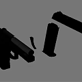 Black Modern Pistol Firearm With Metallic Finish And Textured Grip