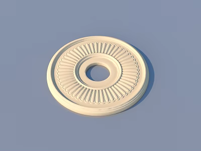 Decorative Circular Sculpture Carving With Intricate Radiant Patterns And Central Hole 3d model