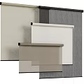 Modern Roller Blinds In Various Neutral Colors For Home Interior Design 3d model