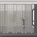 Modern Interior Room Dividers With Diamond Ice Crack Circular And Parallel Patterns 3d model