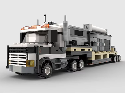 Lego toy building blocks transporter truck van scooter 3d model
