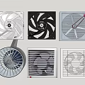 Different Styles of Air Conditioner Vents with Modern Grille and Fan Designs