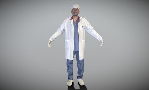 Modern man male young doctor 3d model