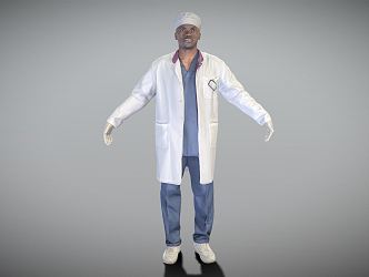 Modern man male young doctor 3d model