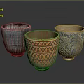 Colorful Ceramic Pots With Various Intricate Patterns As Daily Living Supplies