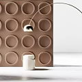 Brown and Gray Circular Grid Pattern Wall Design for Modern Interior Spaces 3d model