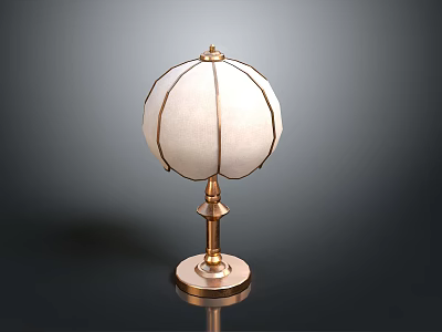 Elegant Table Lamp With White Lampshade And Gold Base Design 3d model