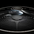 Modern Stage Design With Circular Lighting Beams And Rows Of Seats