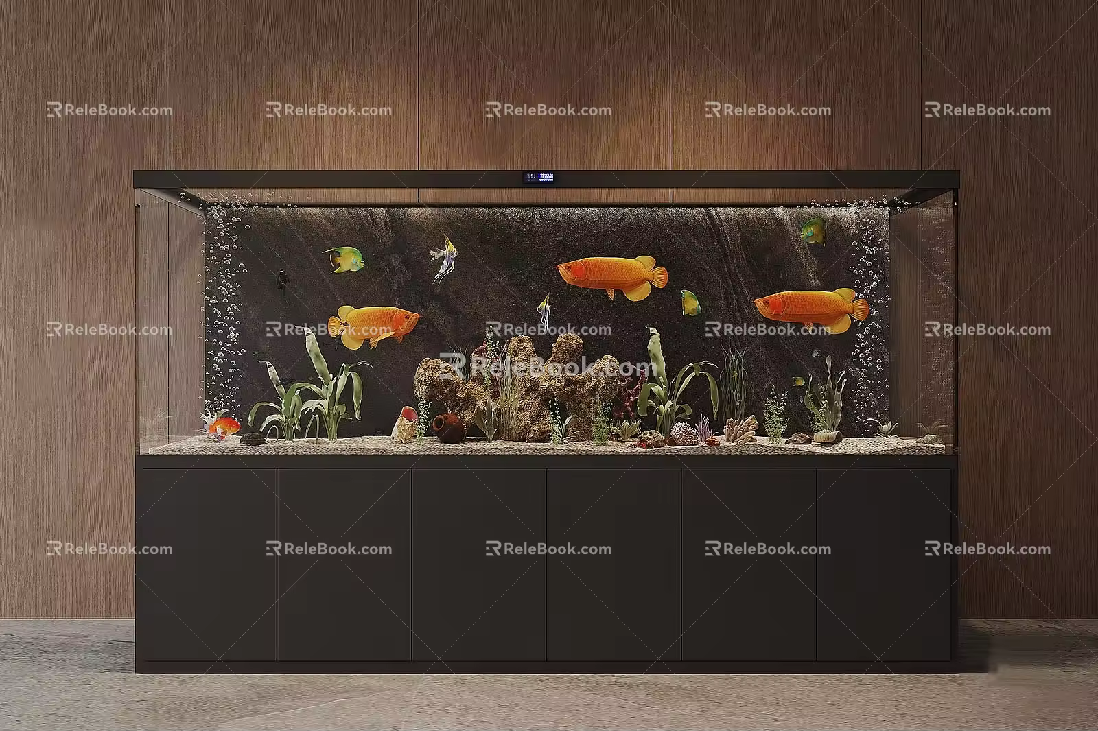 modern fish tank aquarium 3d model