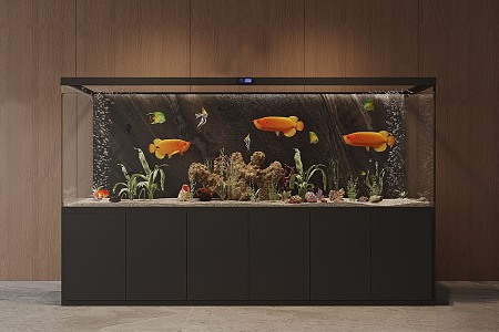 modern fish tank aquarium 3d model