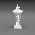 Black Decorative Outdoor Light With Column Style Square Base And Transparent Shade For Garden Courtyard