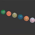 Stylish Modern Table Furniture Decorated With Colorful Striped Ornaments And Shiny Reflections