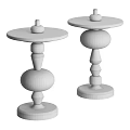 Modern Colorful Stacked Side Tables With Round Top And Vibrant Stacked Elements 3d model