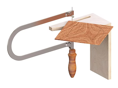 Woodworking Hardware Tool Bow Saw For Cutting Wood Plank With Precision 3d model