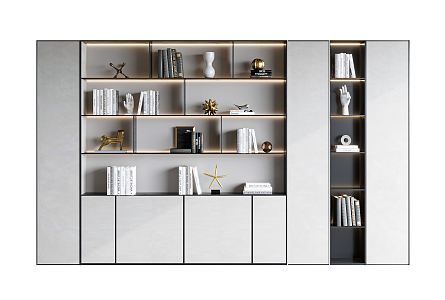 Modern bookcase 3d model