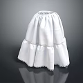 Elegant White Layered Petticoat Skirt With Ruffled Hem And Lace Trim