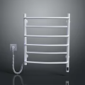 Indoor Bathroom Electric Towel Rail With White Finish And Power Socket Connection