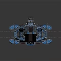 Futuristic Blue Watercraft With Advanced Mechanical Structure And Detailed Design