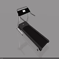Modern Black And White Treadmill With Display Screen And Handrails For Home Gym