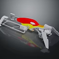 Car 3D Structure Model Design Featuring White Framework And Red Yellow Colored Sections 3d model