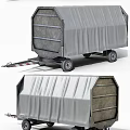 Utility Trailers With Covered Storage For Luggage And Flatbed Design With Metal Railings