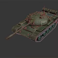 Military Armored Tank Vehicle In Green With Cannon Tracks And Turret