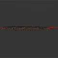 Detailed Red Headed Centipede With Many Legs And Dark Body On White Background