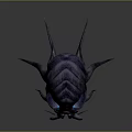 Game Movie Character Alien Creature 3D Model With Glowing Blue Eyes And Tentacles