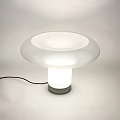Mushroom Shaped Table Lamp With White Translucent Shade And Gray Base 3d model