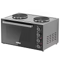 TOWER Black Electric Oven with Top Hot Plates and Knob Controls Modern Kitchen Appliance
