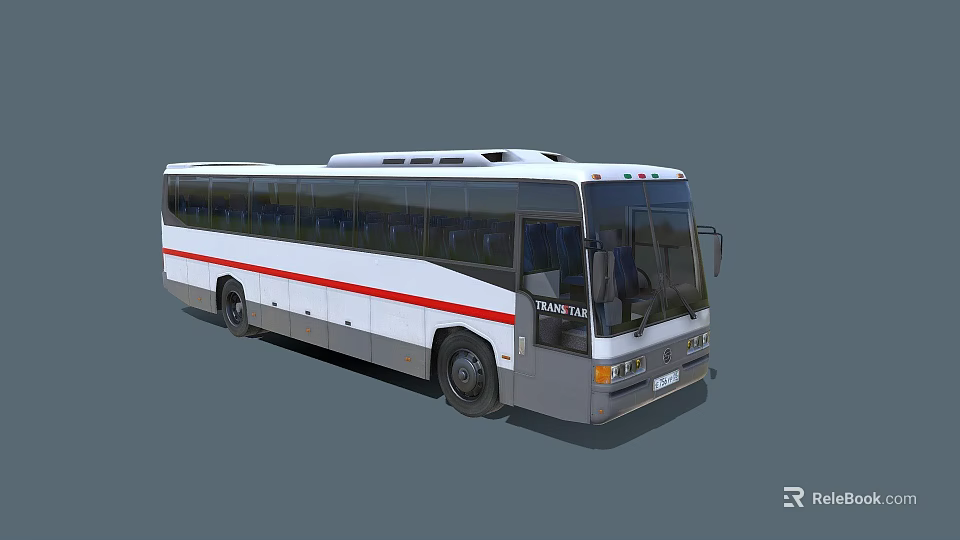 KARSAN Modern Bus With White Body Red Stripe Large Windows And Sleek Design 3d model 