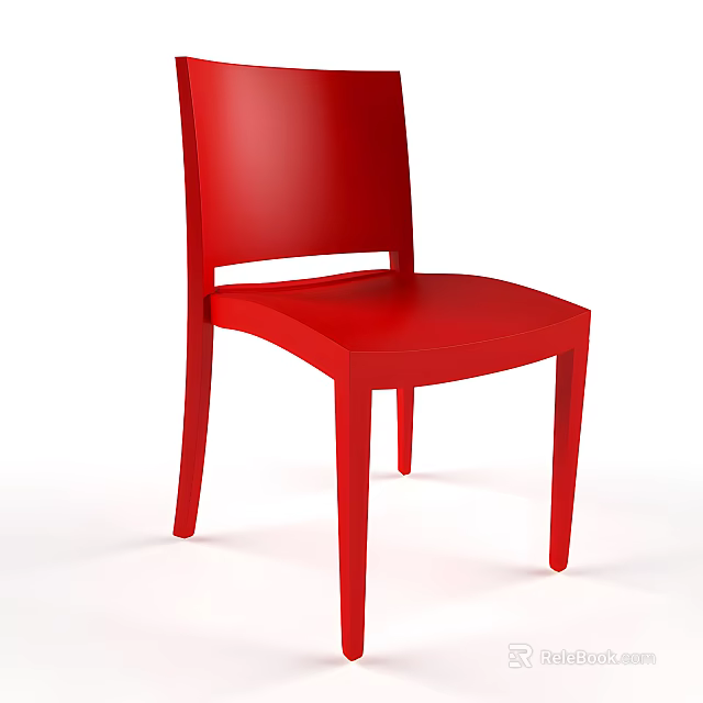 Red Modern Office Chair with Sleek Design and Comfortable Seating for Workspace 3d model