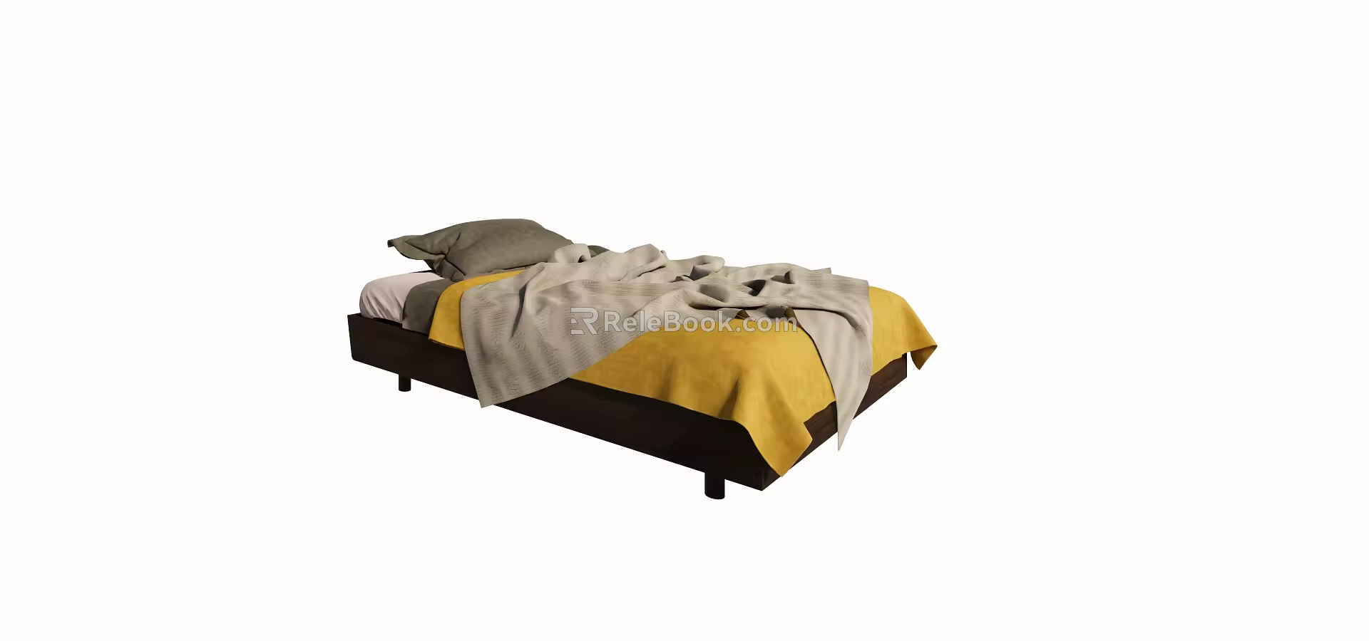 Modern Single Bed 3d model