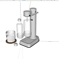 Modern Tableware Combination With Silver Water Filter Transparent SODA Bottles And Ice Glass