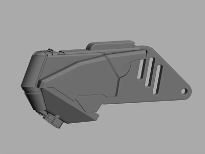 Gray 3D Model Mechanical Part Geometric Structure With Holes And Components 3d model