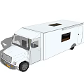 White Mobile Food Truck Vehicle With Side Window And Roof Sunroof