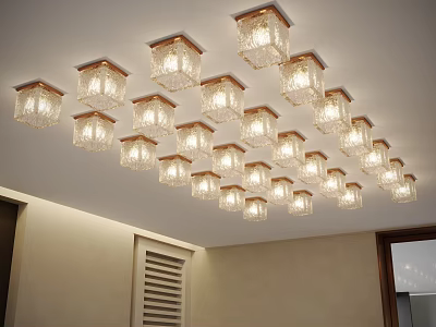 Crystal Square Ceiling Lights For Modern Interior 3d model