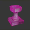 Classic Stone Carved Decorative Vessel With Intricate Patterns And Red Base