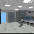 Modern Surveillance Monitoring Room Interior With Multiple Monitors Large Display Screen And Control Desk