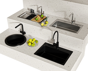 Modern embedded sink 3d model