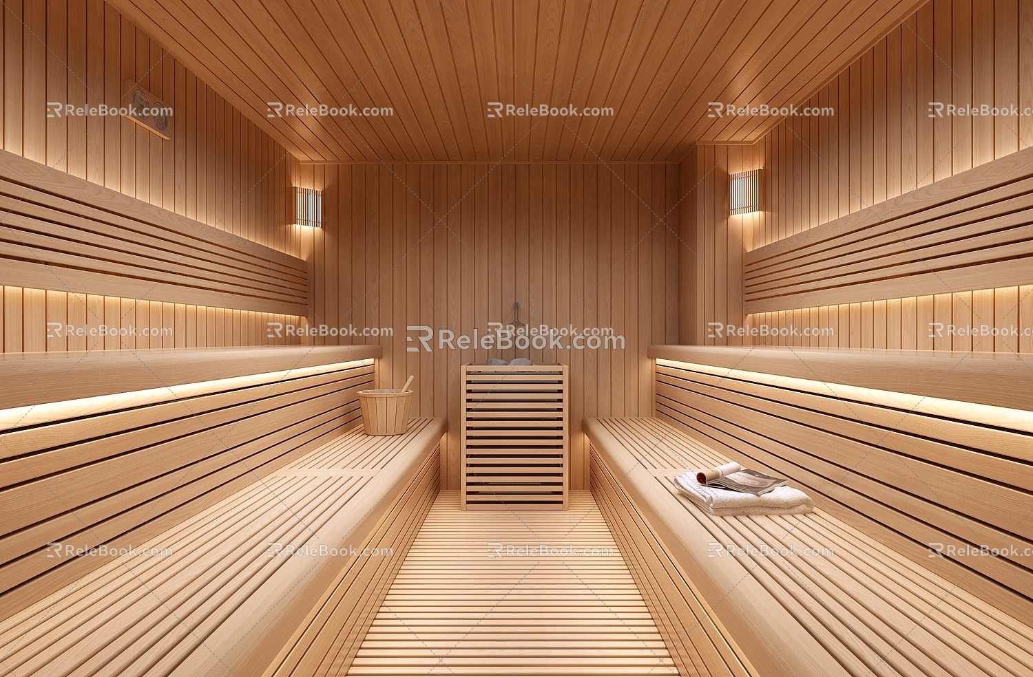 Sauna room khan steam room 3d model