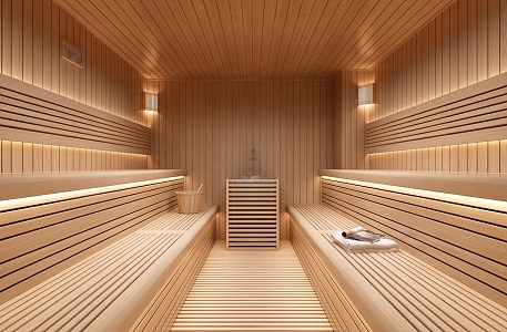 Sauna room khan steam room 3d model