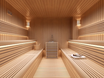 Sauna room khan steam room 3d model