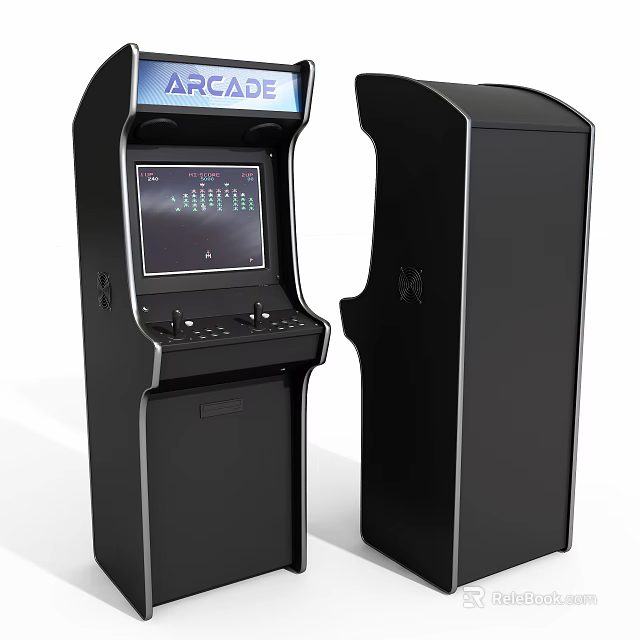 Modern Arcade Machine With Classic Game Screen And Control Buttons For Home Entertainment 3d model 