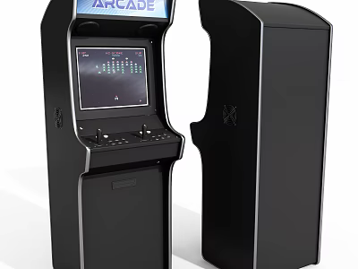 Modern Arcade Machine With Classic Game Screen And Control Buttons For Home Entertainment 3d model