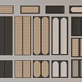 Various Door Panel Designs With Different Patterns And Textures For Interior 3d model